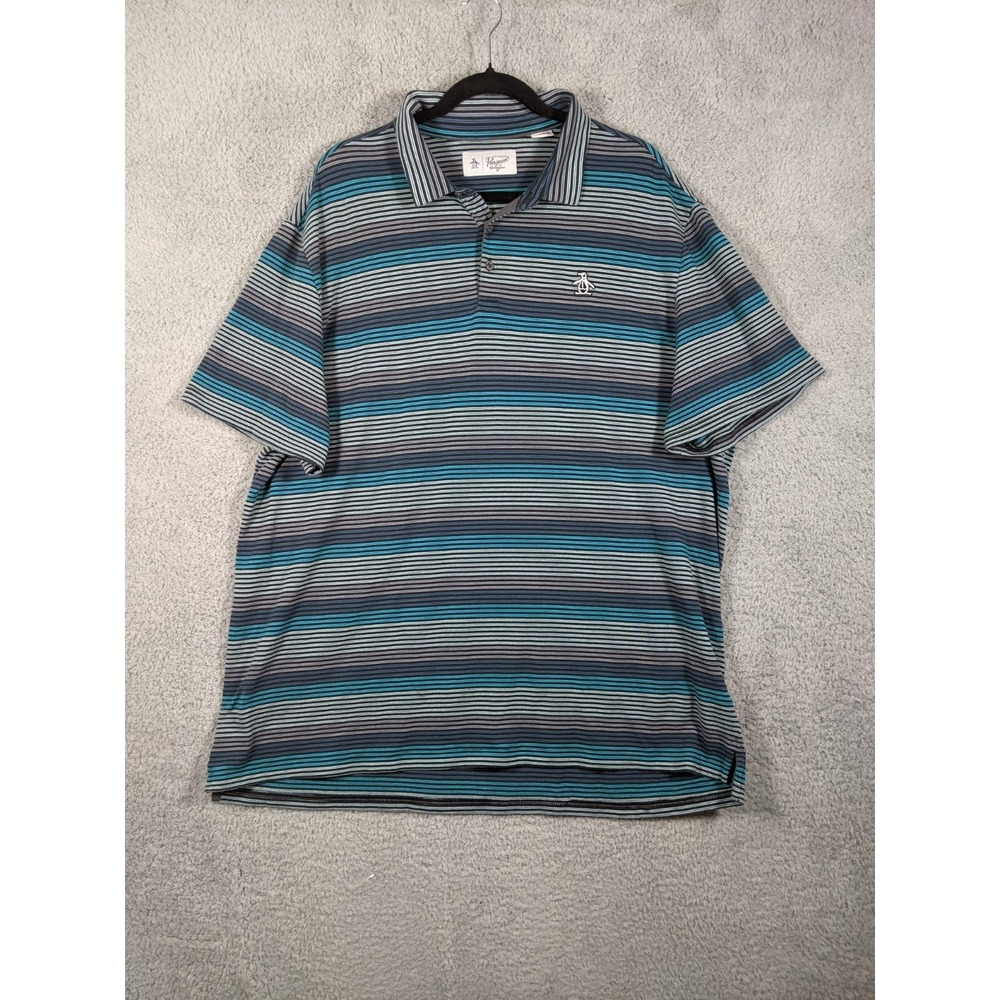 Vtg 70s Penguin by Munsingwear Polo Shirt Mens 2XL Multicolor Striped Cotton